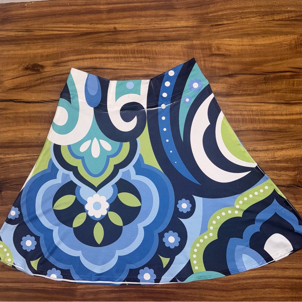 $5 Friday Before+Again Blue and Green Patterned Women's Skirt